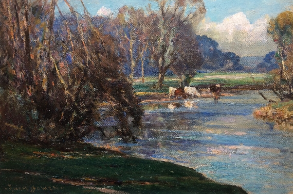 Cattle at River.Owen Bowen.