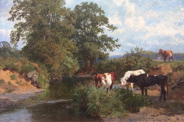 Cattle by stream.Charles Collins.
