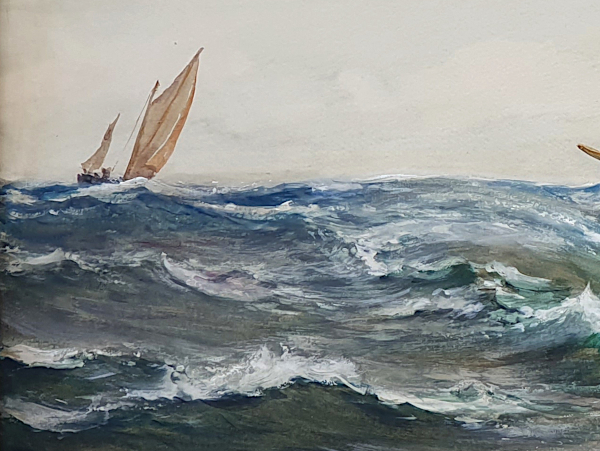 Charles.Napier.Hemy.watercolour.sails on horizon