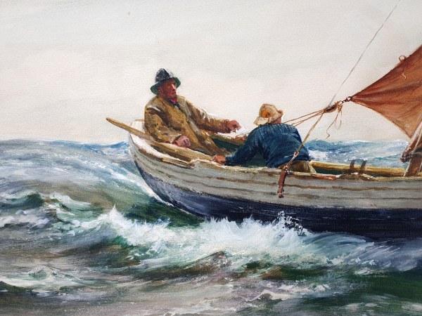 Charles.Napier.Hemy.watercolour.On.a.Wind, skipper