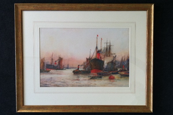 F.W.Scarbrough.Dawn on the Thames Frame.