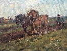 Double Horse Team Ploughing.J.F.Slater.