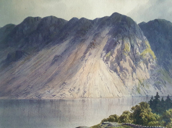 Edward Horace Thompson, lake district watercolour for sale, Screes