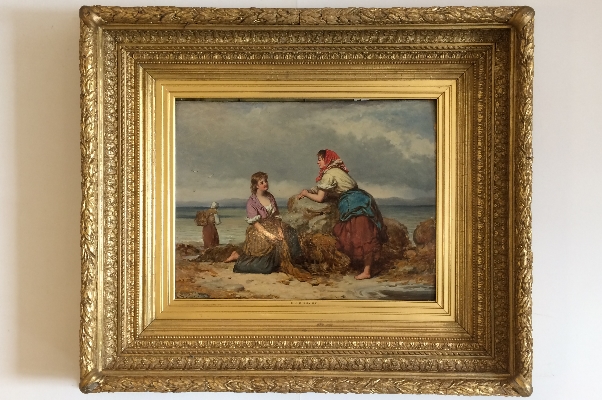Women Gathering Seaweed.F.J.Kinnaird.Frame.1.