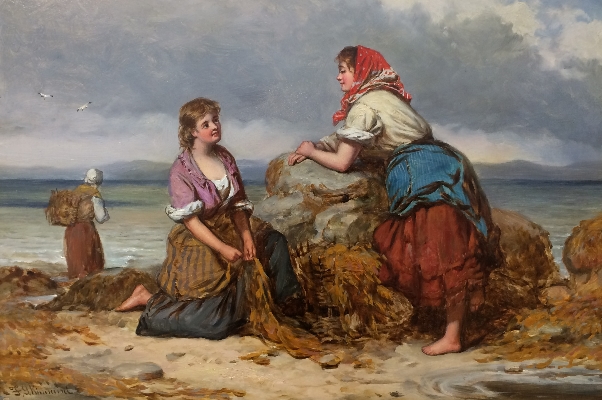 Women Gathering Seaweed.F.J.Kinnaird.
