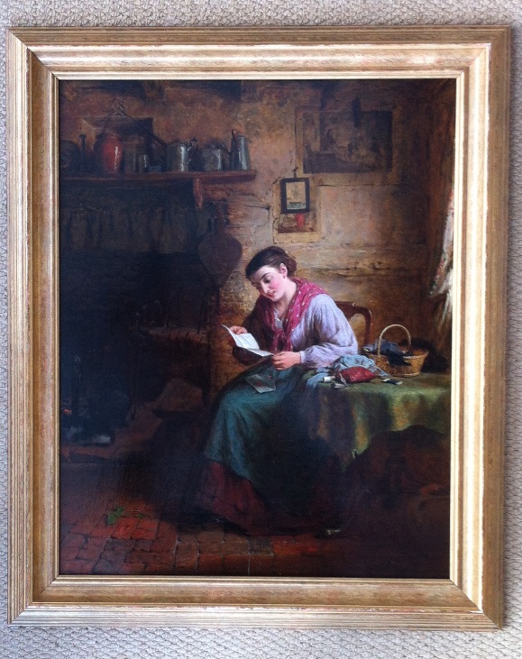 george smith. lady reading her letter frame