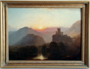 George Blackie Sticks, oil painting , Invergarry Castle, framed