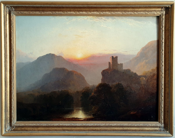 George Blackie Sticks, oil painting , Invergarry Castle, framed