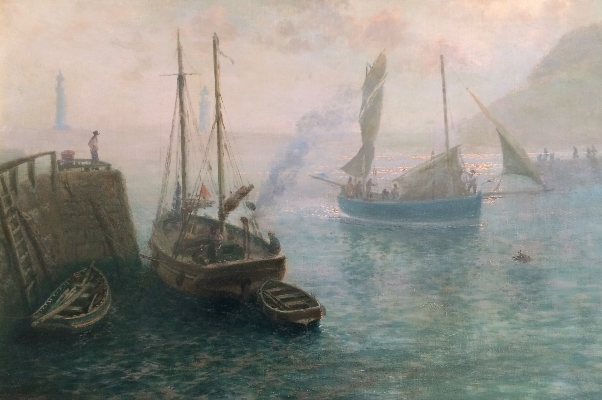 Fishing Boats in Harbour.T.Rose Milies