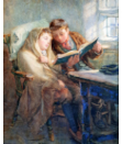 Ralph Hedley, watercolour painting for sale, A caring brother