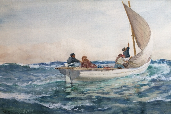 Charles.Napier.Hemy.watercolour.for.sale - Running Before The Wind.
