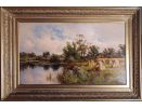 Henry-H-Parker-for-sale-Harvesting-Thames-Great-Marlow-oil-on-canvas-framed