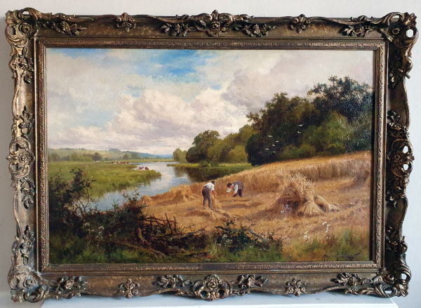 Henry H Parker oil painting frame, Harvest time