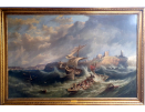 Jw Carmichael for sale_Shipwreck_at_Tynemouth_framed