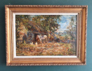 John Falconar Slater oil painting for sale: In the farmyard, frame