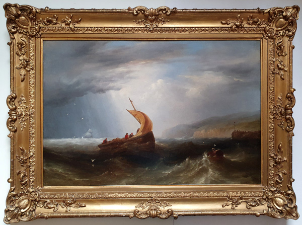 John Warkup Swift, oil painting for sale : Running for port, framed