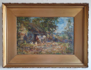 John Falconar Slater oil painting for sale: In the farmyard, frame