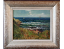 John_Falconar_Slater_(1857-1937) oil painting for sale, 'On a Northumbrian shore' silvered frame