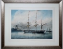 Chistiaan Cornelius Kannemans, watercolour framed, the barque Graaf Dirk III