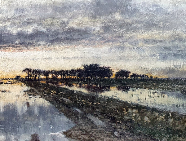 Professor-Karl-Heffner-oil-painting-trees-on-far-horizon