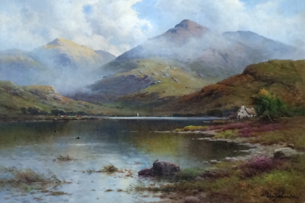 Alfred.Fontville.De.Breanski.oil.painting.for.sale - Summer Morning.Loch Etive
