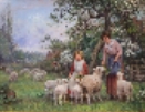 Mother.Daughter.Sheep.Lambs.A.T.Haddon.