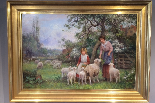 Mothe.Daughter.Sheep.Lambs.A.T.Haddon.Frame.