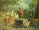 Poultry in a farm yard.J.F.Slater