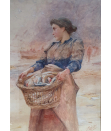 Robert.Jobling, watercolour, Staithes fisherwoman
