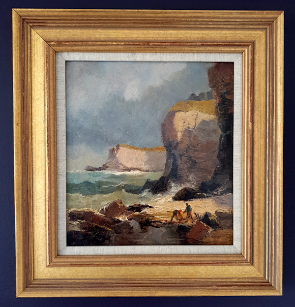 Robert-Ernest-Roe-Mussel-pickers-Scarborough-framed
