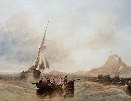 Sailing off Holy Island.J.W.Carmichael.1.