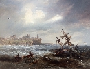 Salvaging a Wreck off Tynemouth.J.W.Carmichael.