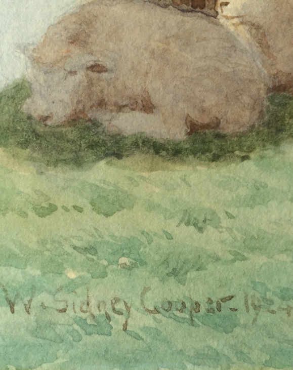 Sheep in Shade.Sign.W.Sidney.Cooper