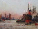 F.W.Scarbrough.Dawn on the Thames.