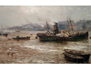 John.Falconar.Slater_oil.painting.for.sale - Tug Boat 'Selina' at North Shields