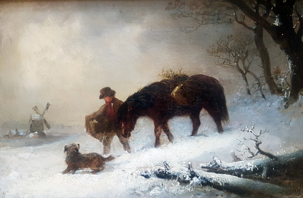 Edward.Robert.Smythe.oil.painting.for.sale - Homeward through the snow