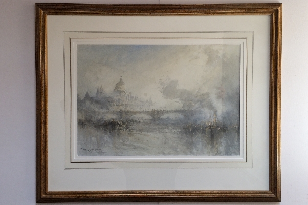 Steamboat and St.Paul's from the Thames.Frame.Frank Wasley.