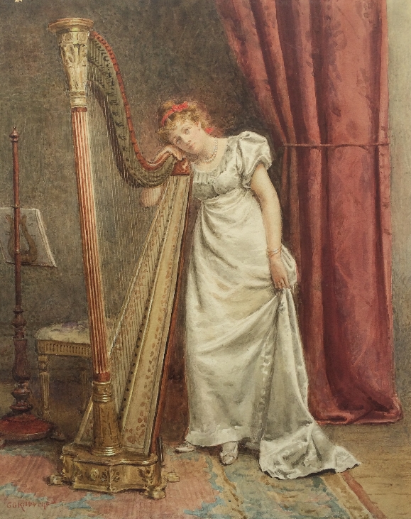 The Young Harpist.G.G.Kilburne.