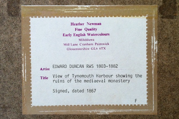 Edward Duncan.Tynemouth Harbour.Provenance.