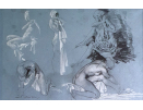 William_Russell_Flint_drawing_for_sale_Study of five poses William_Russell_Flint_drawing_for_sale_Study of five poses