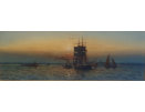 William Thomas Nichols Boyce watercolour for sale, Tyne shipping at sunset