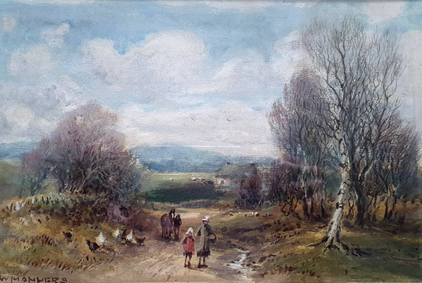 William Manners watercolour for sale, Home to the farm