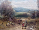 William Manners watercolour for sale, Home to the farm