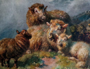 William R.C Watson watercolour, sheep and lambs
