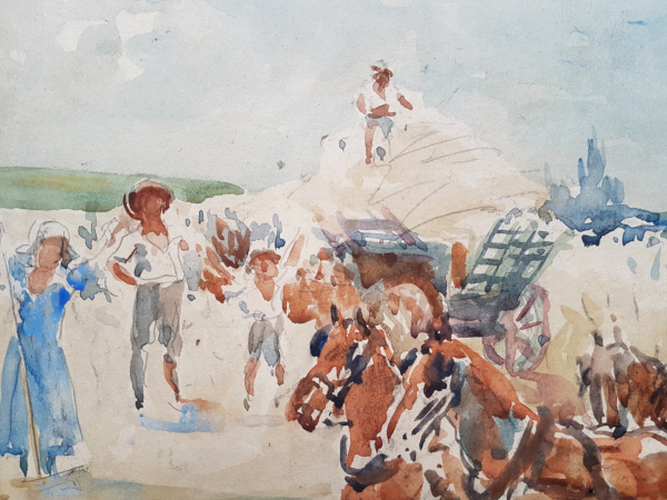 Albert Ludovici Jnr watercolour , wave to the stagecoach
