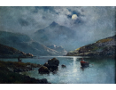 Alfred Fontville de Breanski oil painting for sale: Snowdon from Glyn Lydam, North Wales