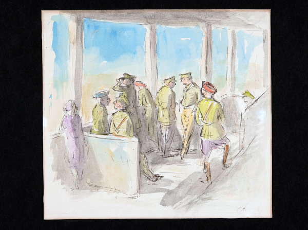 Edward Jeffery Irving Ardizzone for sale: Army races 1945 before framing