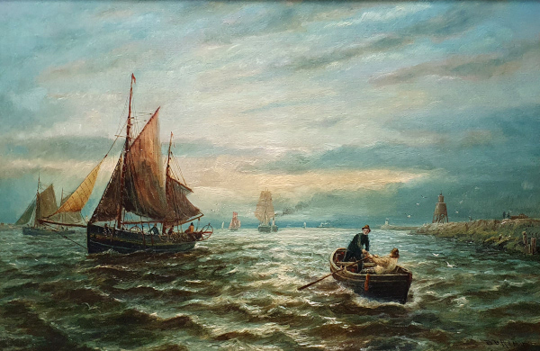 Bernard Benedict Hemy oil painting for sale, Off North Shields at Dusk