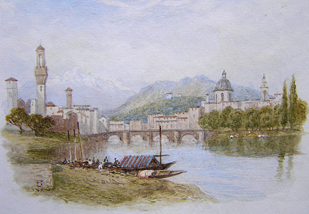 Miles Birket Foster - Florence from the Arno