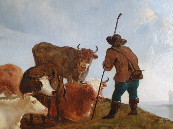 Manner of Du Jardin oil painting, shepherd